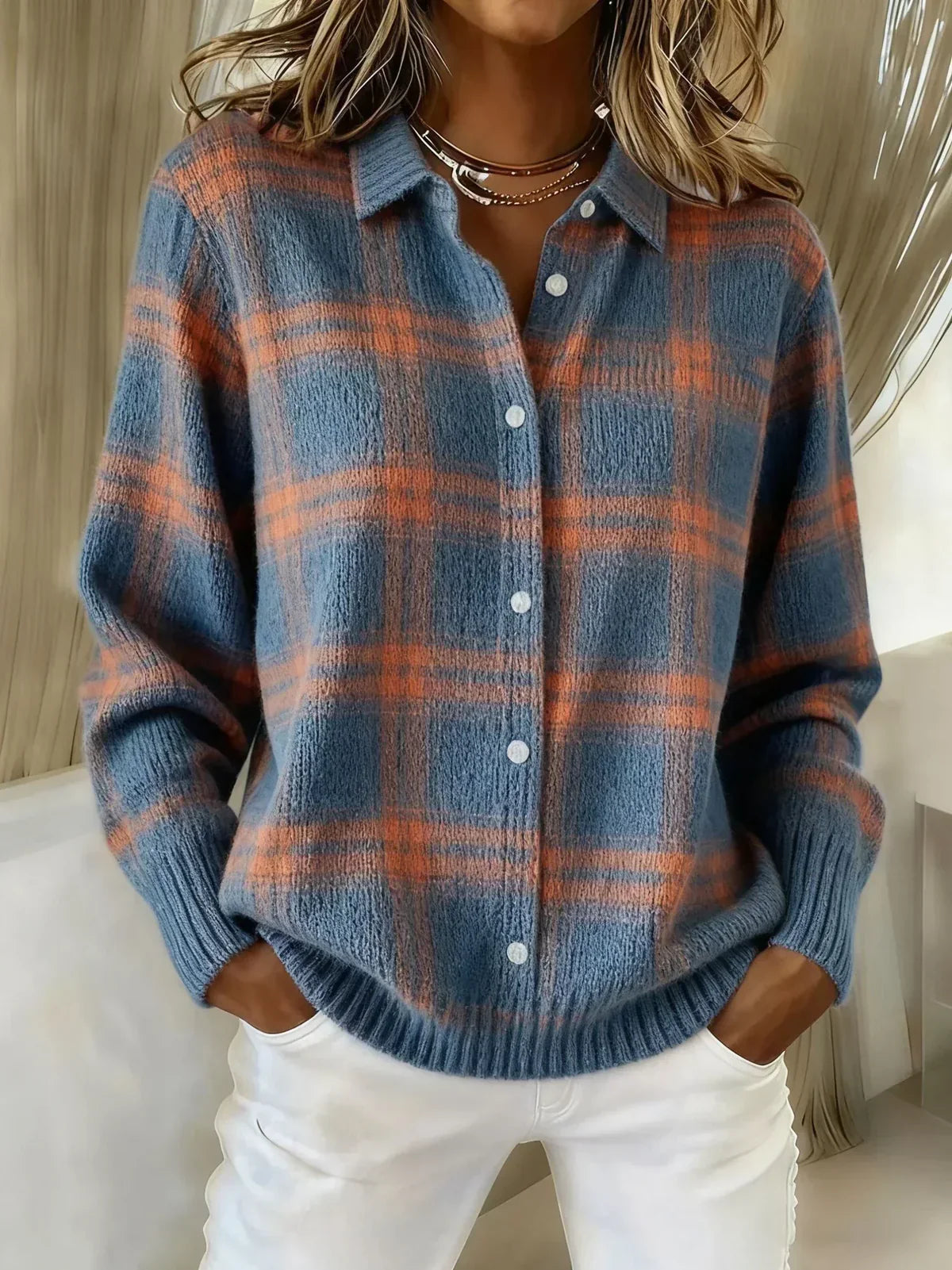 Relaxed Checked Knit