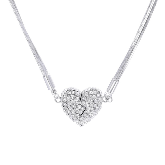 White Gold Zircon Connection Heart