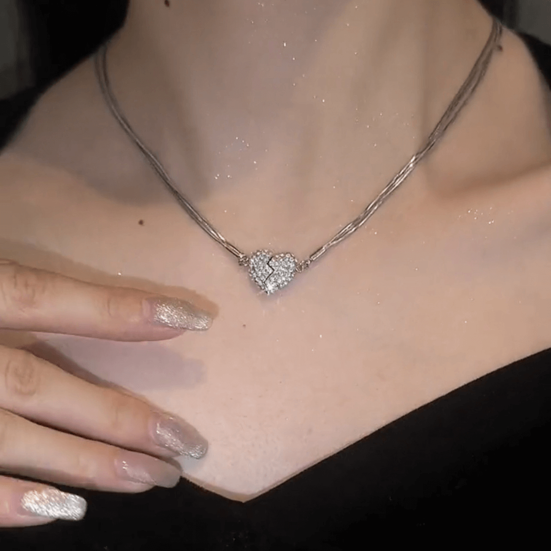 White Gold Zircon Connection Heart