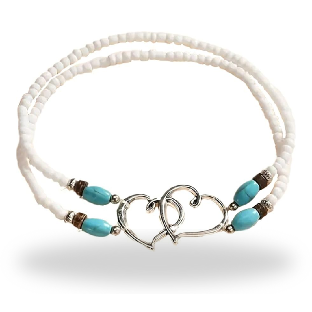 Boho Chic Beaded Anklet Set (4pc)