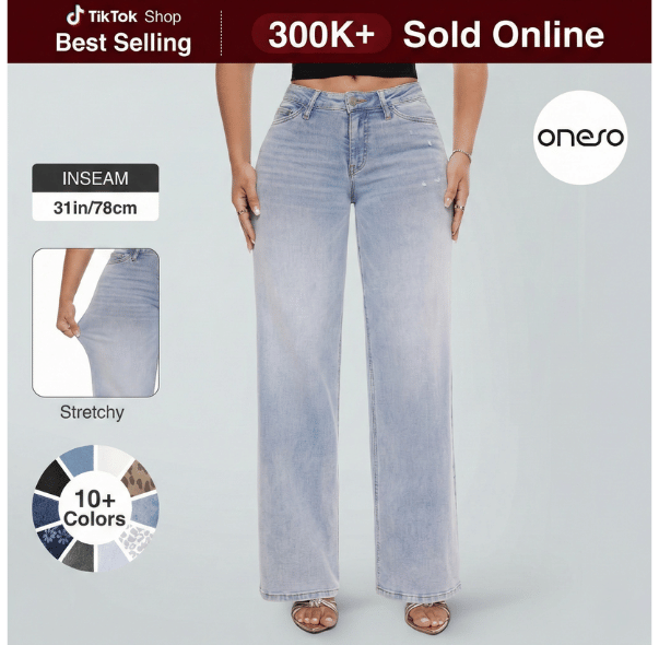 Effortless Wide-Leg Stretch Jeans