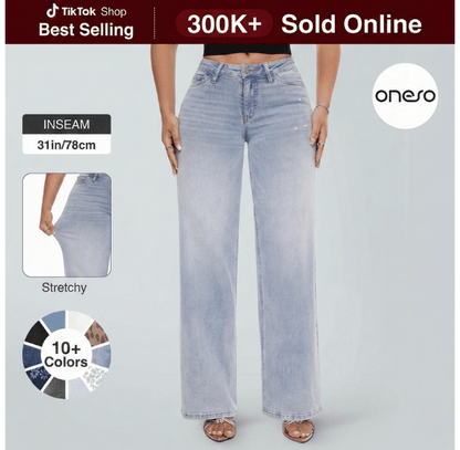 Effortless Wide-Leg Stretch Jeans