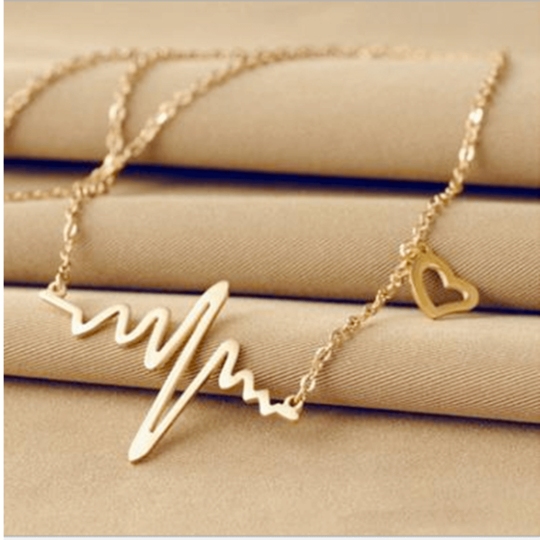 Heartbeat Necklace Gold