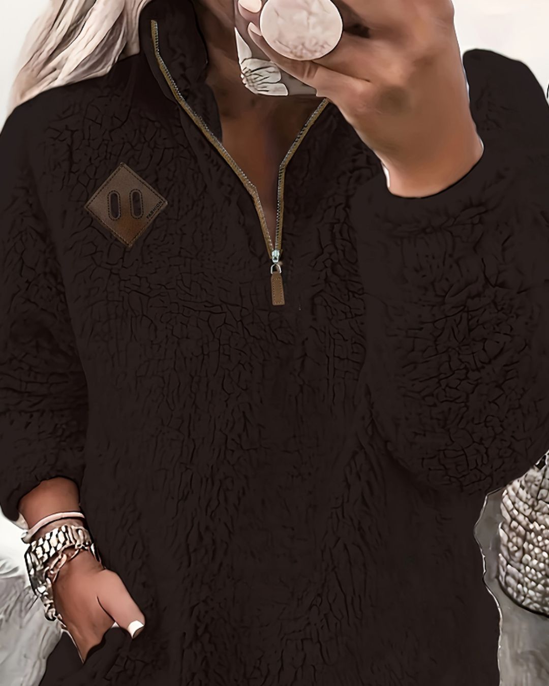 SableLuxe CozyZip Pullover