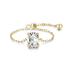 14K Gold Zircon Chain Ring