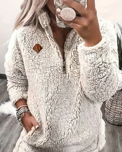 SableLuxe CozyZip Pullover