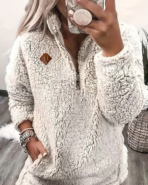 SableLuxe CozyZip Pullover