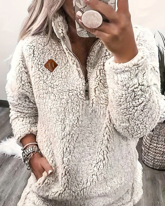 SableLuxe CozyZip Pullover