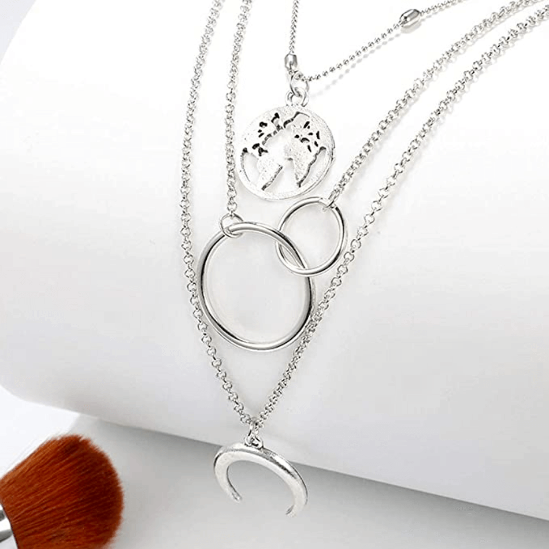 Moon Necklace Set Crescent Moon Pendant