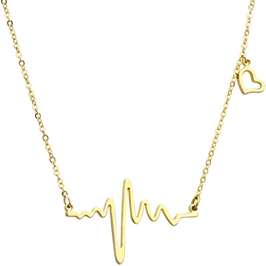 Heartbeat Necklace Gold