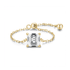 14K Gold Zircon Chain Ring