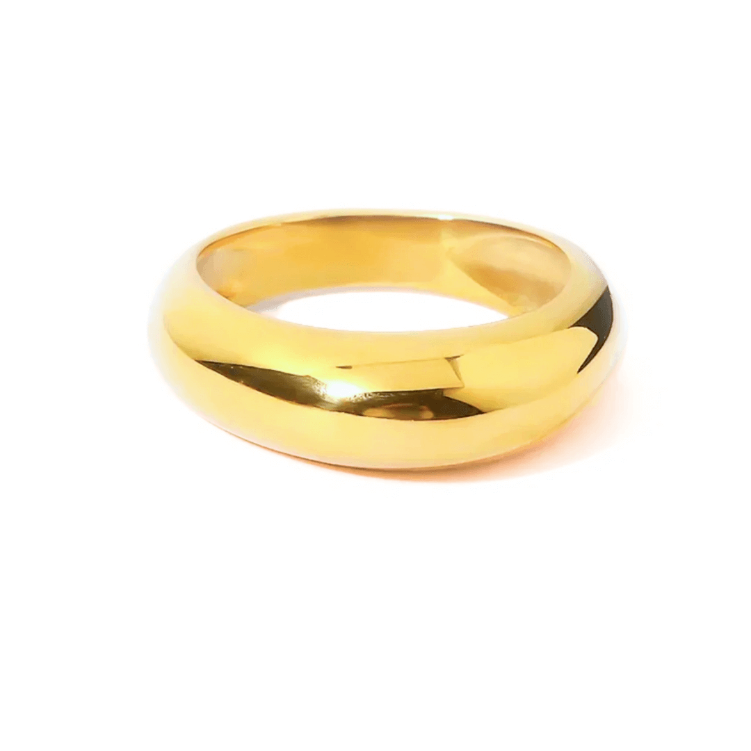 18K Gold Curved Statement Ring