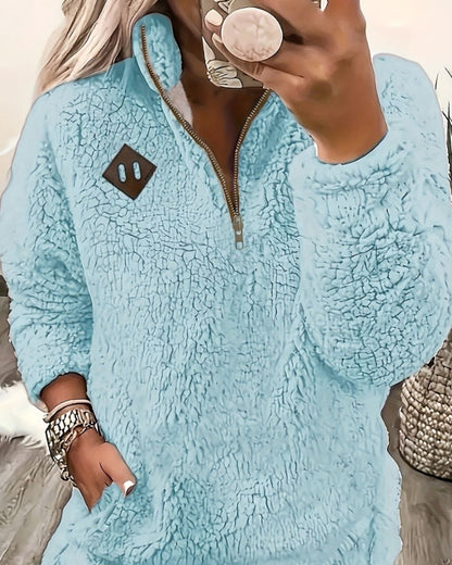 SableLuxe CozyZip Pullover