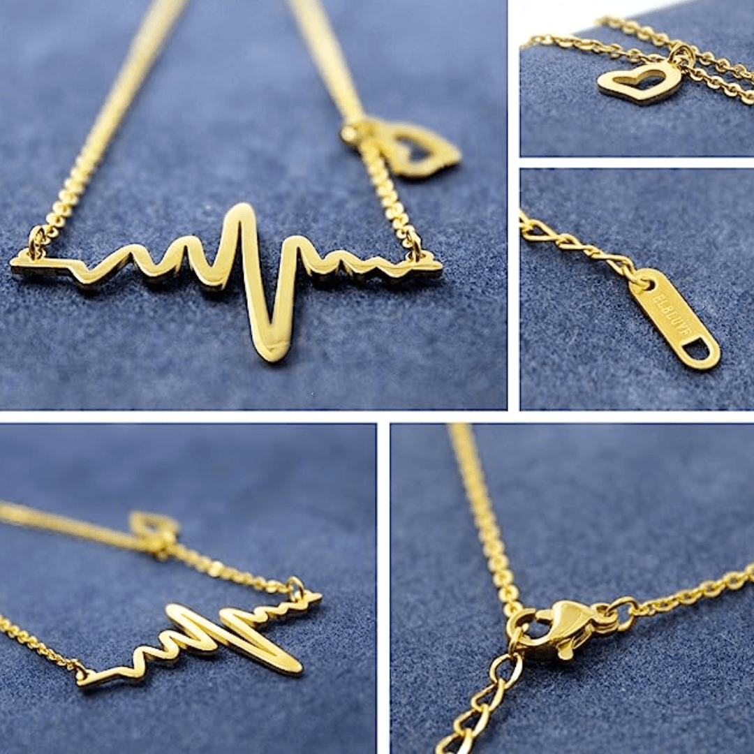 Heartbeat Necklace Gold