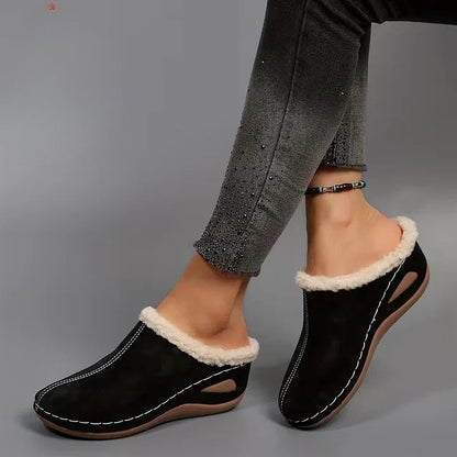 Soft-Fleece Slip-On Sandals