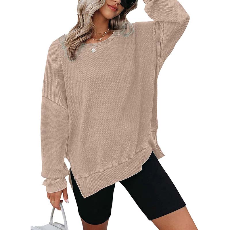 Textured Waffle Knit Sweatshirt