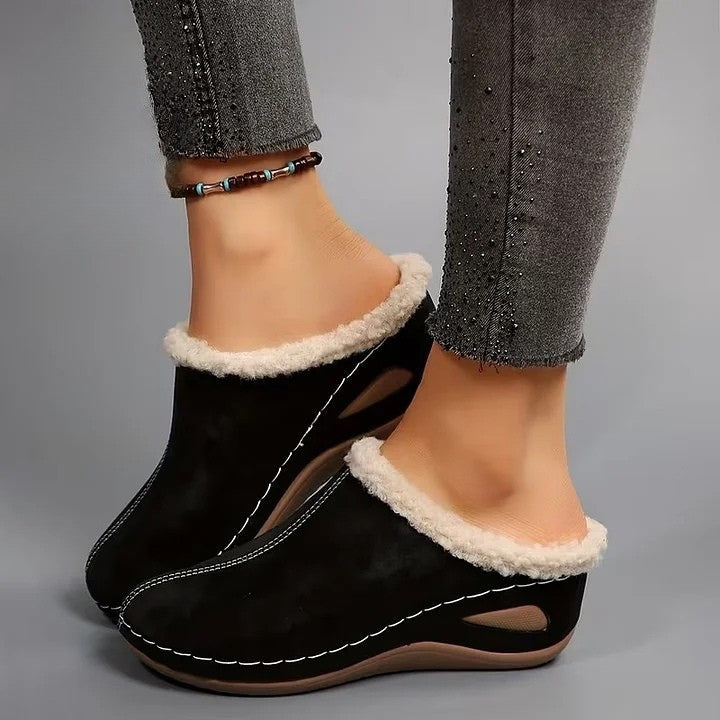 Soft-Fleece Slip-On Sandals