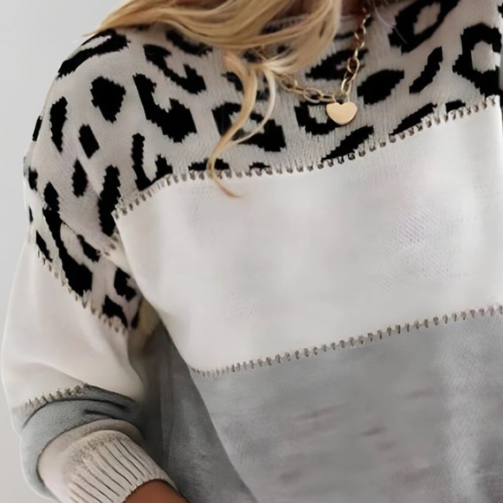 Elegant Leopard Knit Sweater