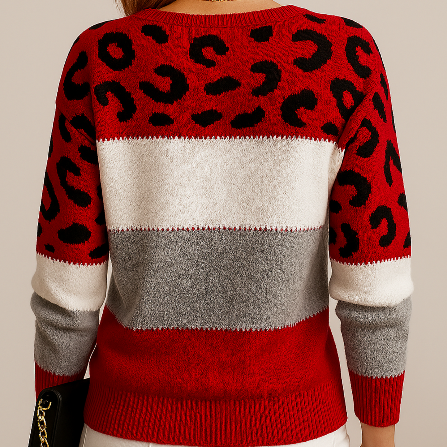 Elegant Leopard Knit Sweater