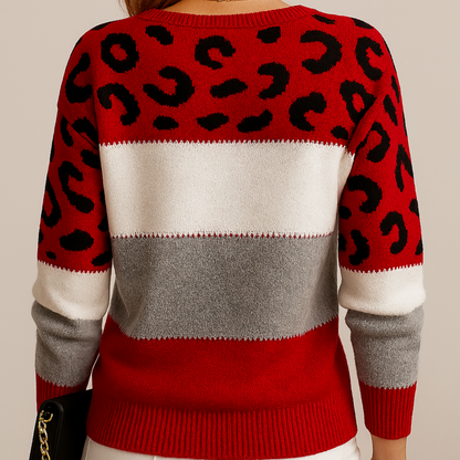 Elegant Leopard Knit Sweater