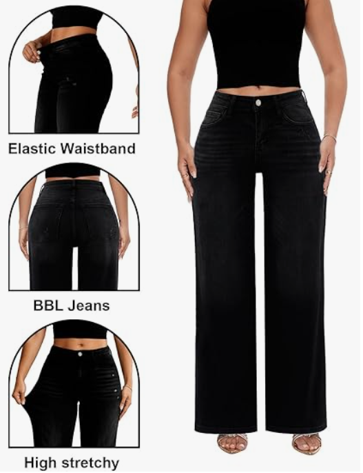 Effortless Wide-Leg Stretch Jeans