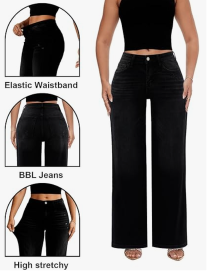 Effortless Wide-Leg Stretch Jeans