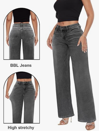 Effortless Wide-Leg Stretch Jeans