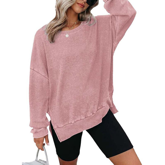 Textured Waffle Knit Sweatshirt