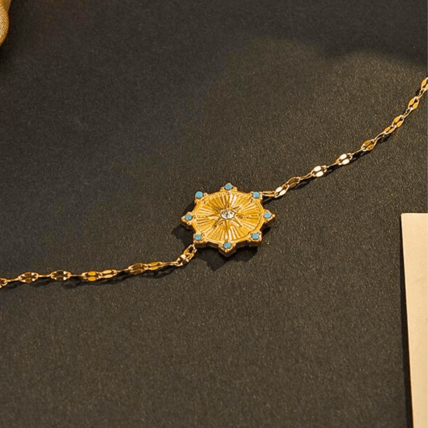 14K Gold Bracelet Star Moon Charms