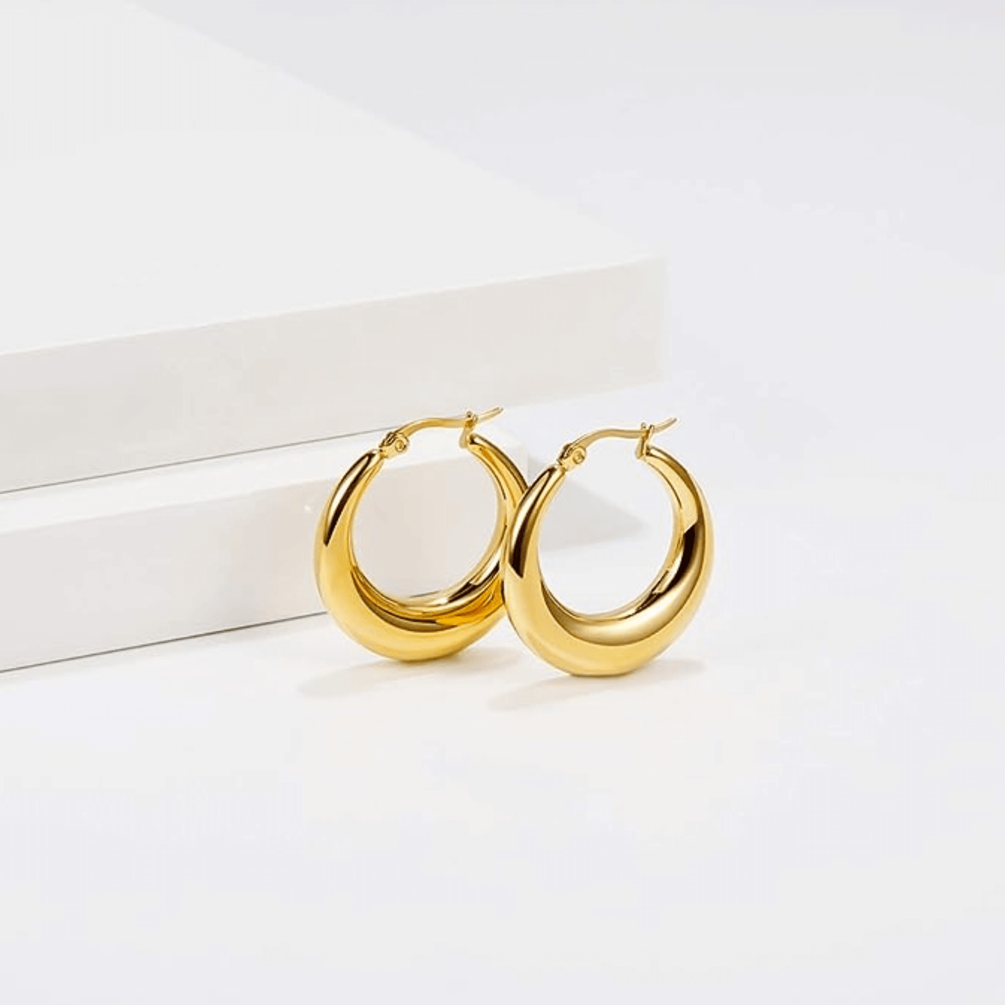 14k Gold Chunky Hoop Earrings