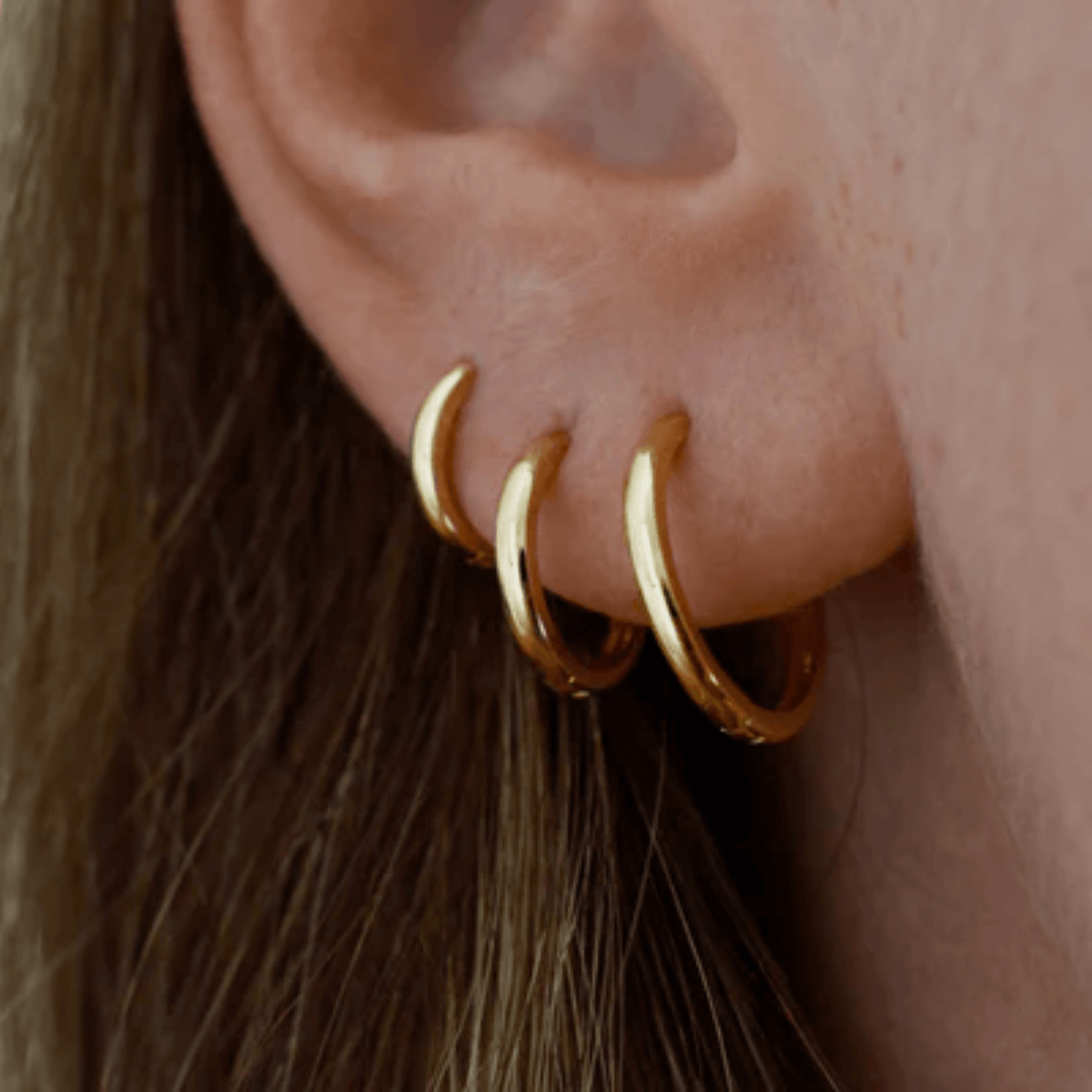 14K Gold Hoop Earrings Multi Size